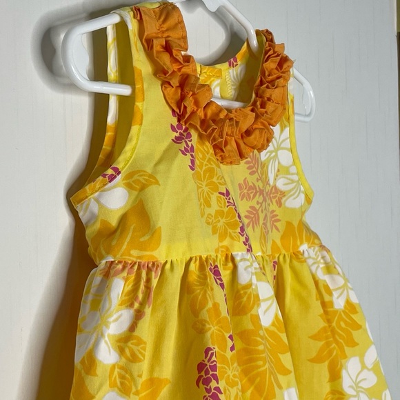 Vintage Girls Hawaiian Ruffle Luau Dress Made In Hawaii Size 2T - Picture 6 of 11